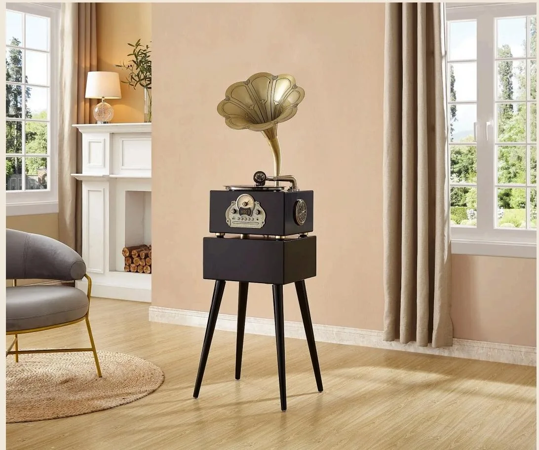oldvox C-588 modern floor phonograph in black